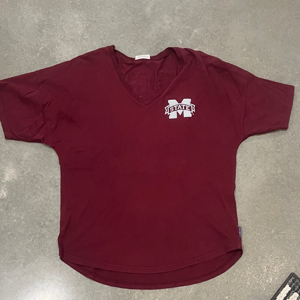 Mississippi State Spirit jersey Burgundy V-Neck Tee